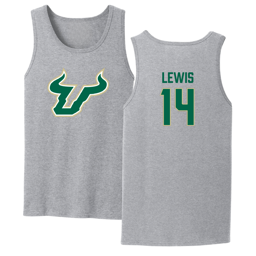 University of South Florida Volleyball Sport Gray Tank Top - #14 Lauren Lewis
