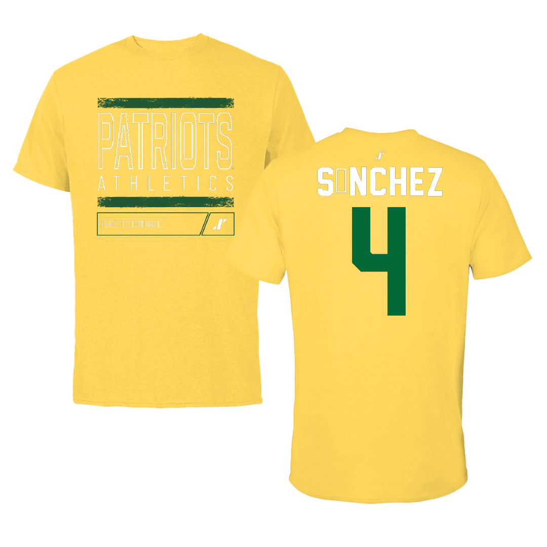 George Mason University Soccer Yellow Dominate Tee - #4 Javi Sánchez