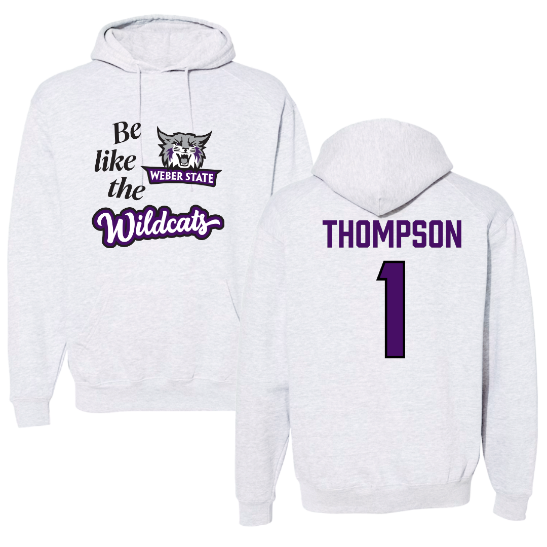 Weber State University Football Light Gray Be Like Us Hoodie - #1 Keahnist Thompson
