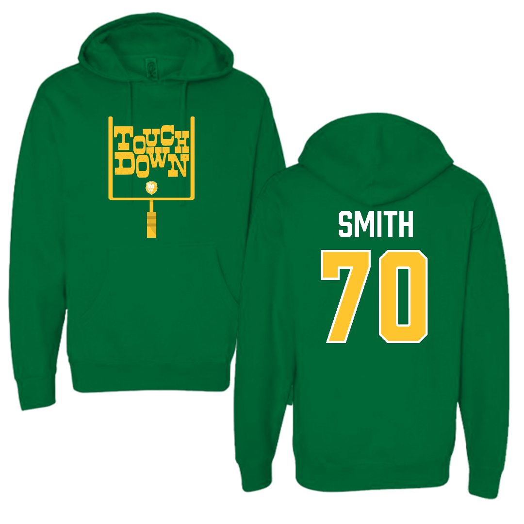 Southeastern Louisiana University Football Green Touchdown Hoodie - #70 Nicholas Smith