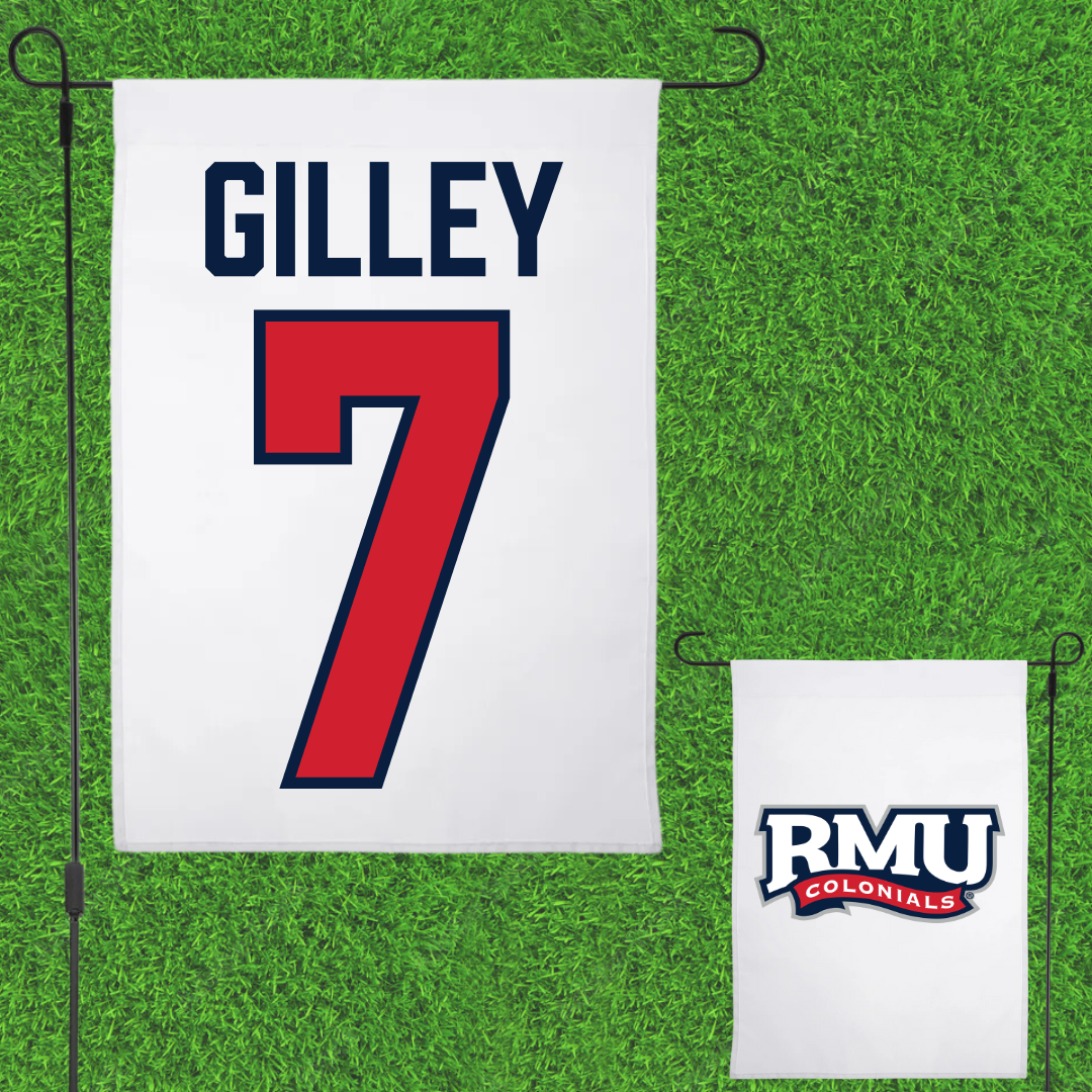 Robert Morris University Soccer White Garden Flag - #7 Chase Gilley