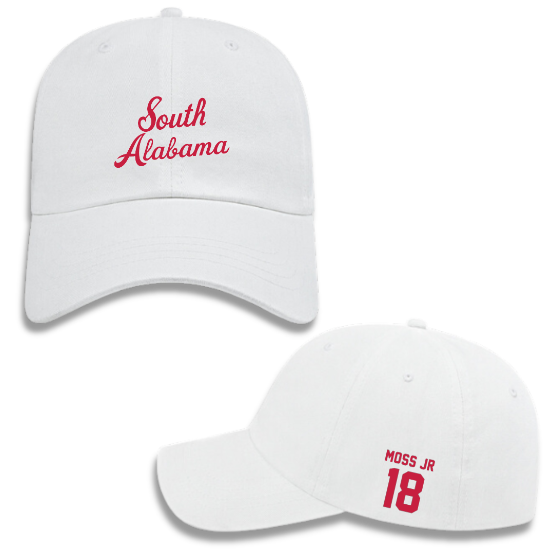 University of South Alabama Football White Hat - #18 RJ Moss Jr