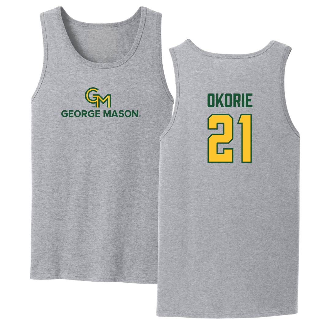 George Mason University Basketball Sport Gray Tank Top - #21 Faith Okorie