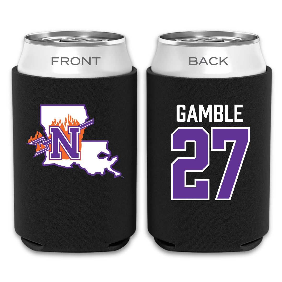 Northwestern State University Volleyball Black Can Cooler - #27 Jordan Gamble