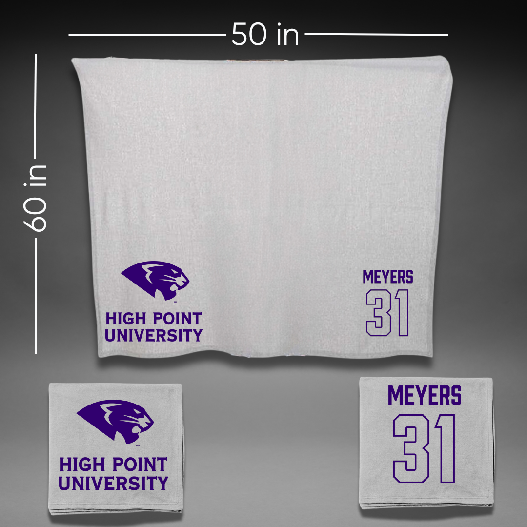 High Point University Basketball Gray Blanket - #31 Audrey Meyers