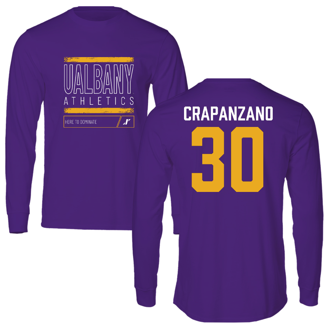 University at Albany Lacrosse Purple Dominate Long Sleeve - #30 Christopher Crapanzano