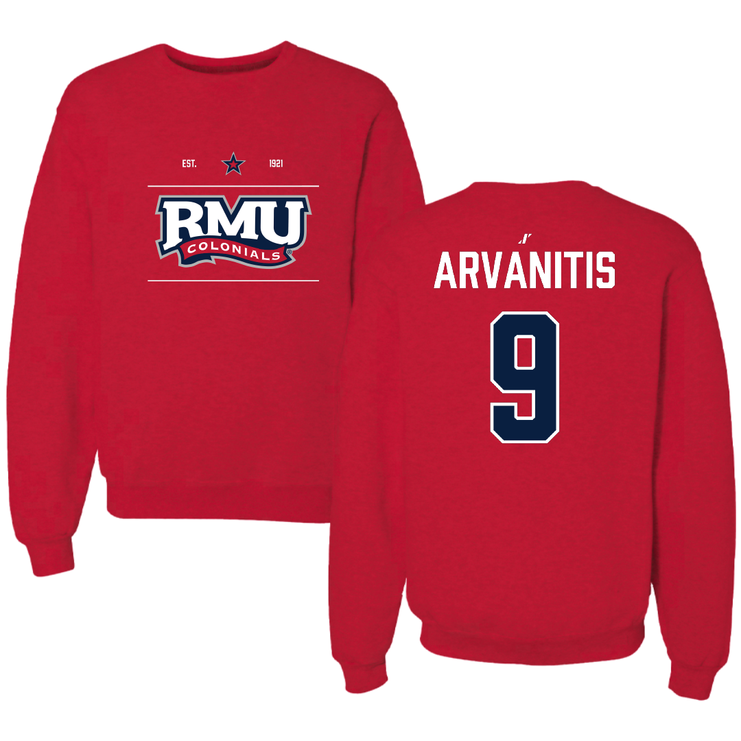 Robert Morris University Basketball (M) Red General Crewneck - #9 Cyril Arvanitis