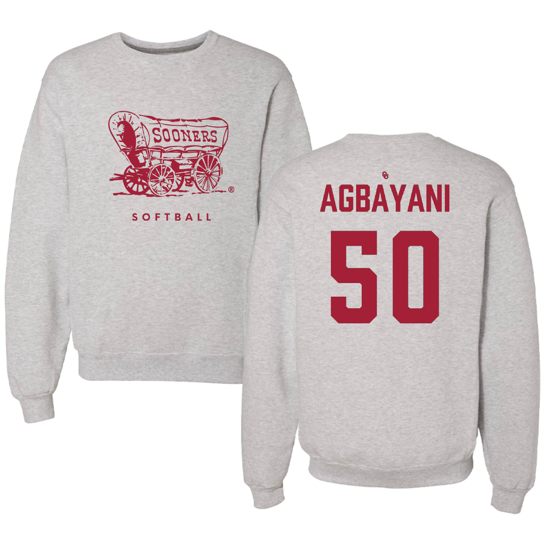 University of Oklahoma Softball Gray Crewneck - #50 Ailana Agbayani