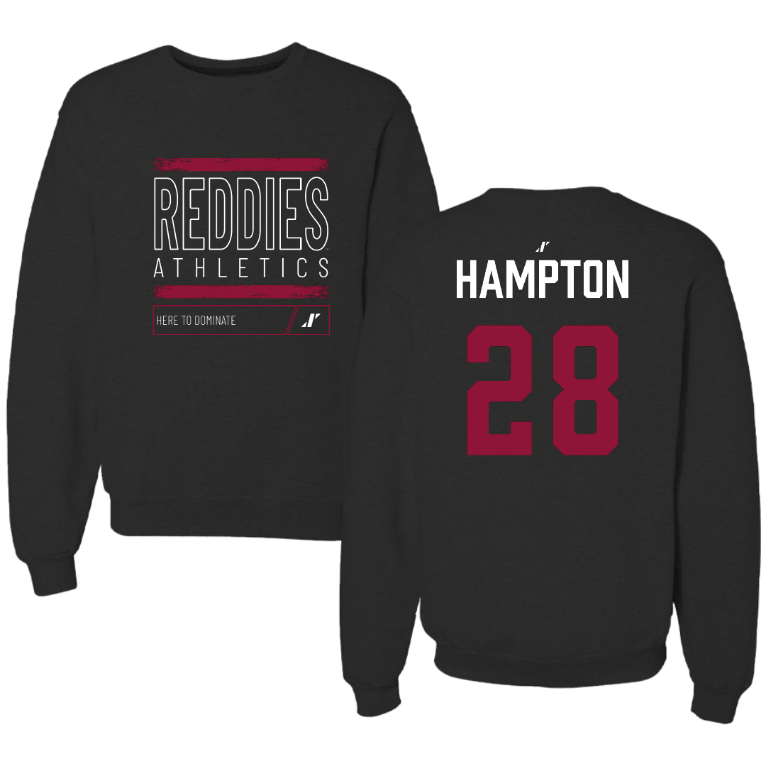 Henderson State University Football Black Dominate Crewneck - #28 Terrance Hampton