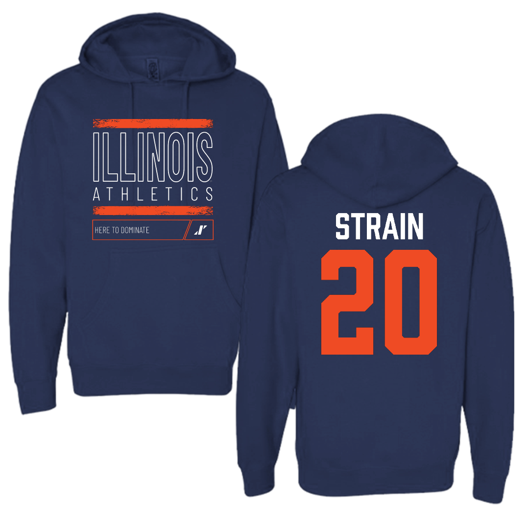 University of Illinois Football Navy Dominate Hoodie - #20 Tyler Strain