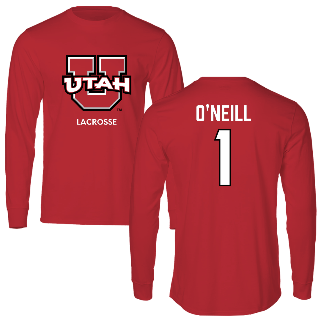 University of Utah Lacrosse (M) Red Utes Performance Long Sleeve - #1 Conor O'Neill