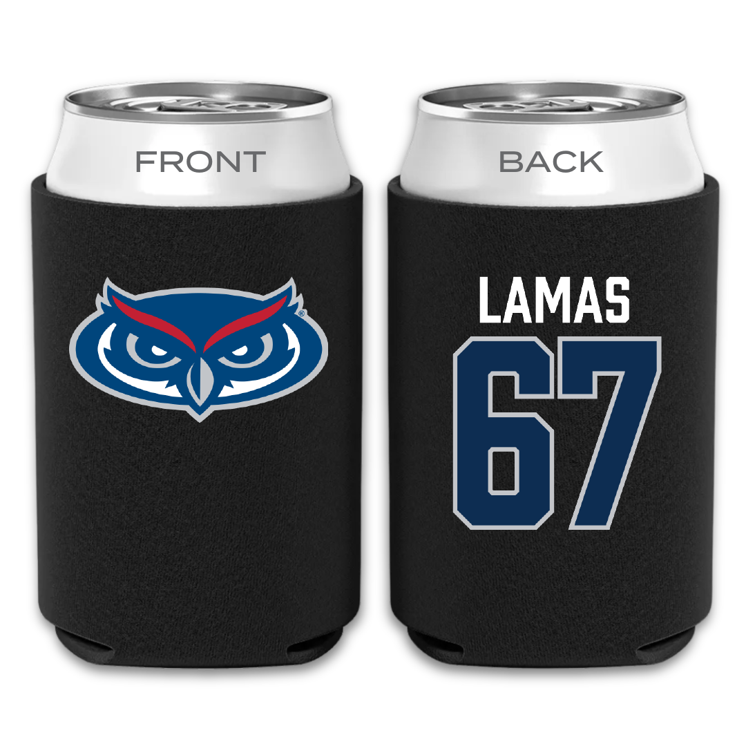 Florida Atlantic University Football Black Can Cooler - #67 Andre Lamas