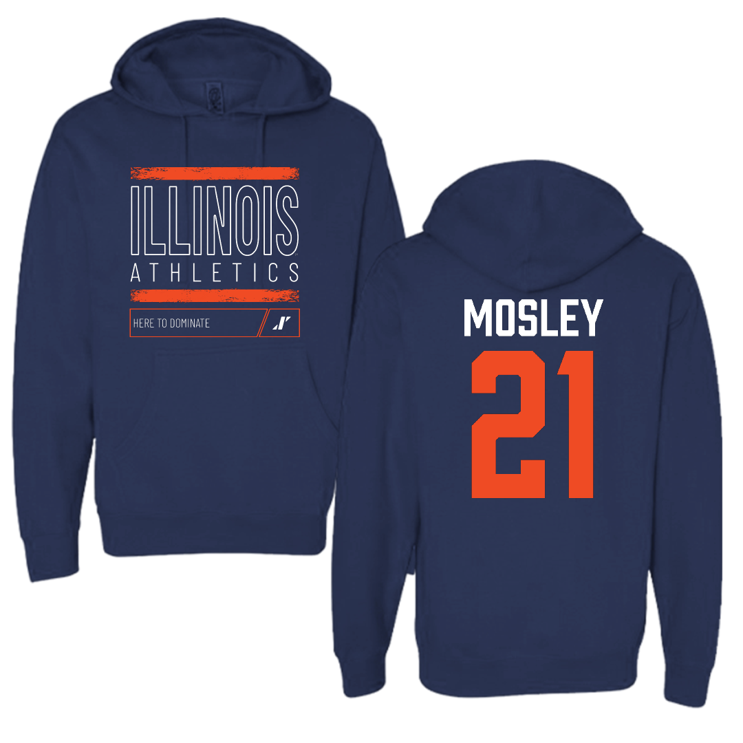 University of Illinois Softball Navy Dominate Hoodie - #21 Delaney Mosley