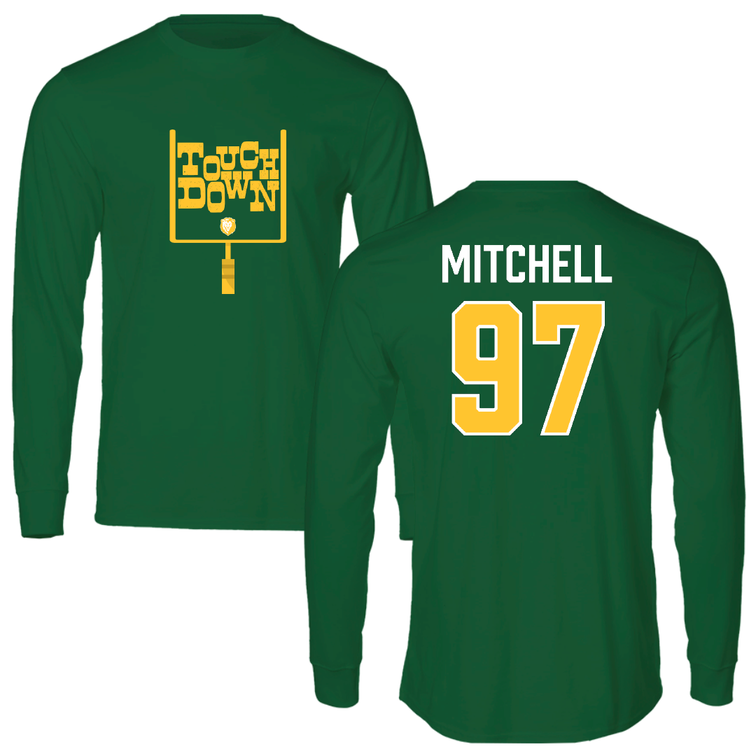Southeastern Louisiana University Football Green Touchdown Performance Long Sleeve - #97 Tyrik Mitchell
