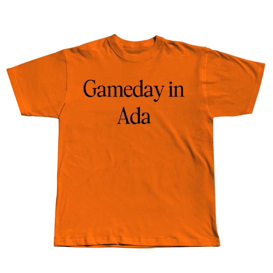 East Central University Football Orange Gameday Tee - #63 Tyson Johnson
