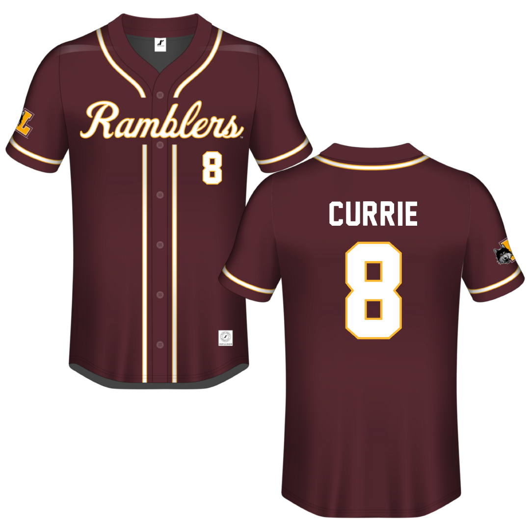 Loyola University-Chicago Maroon Button-Down Jersey - #8 Jocelyn Currie