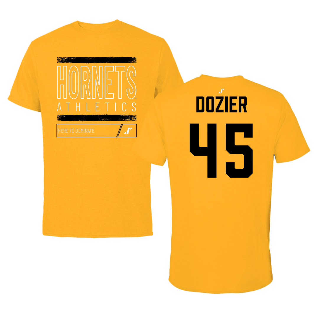 Alabama State University Football Gold Dominate Tee - #45 Rico Dozier