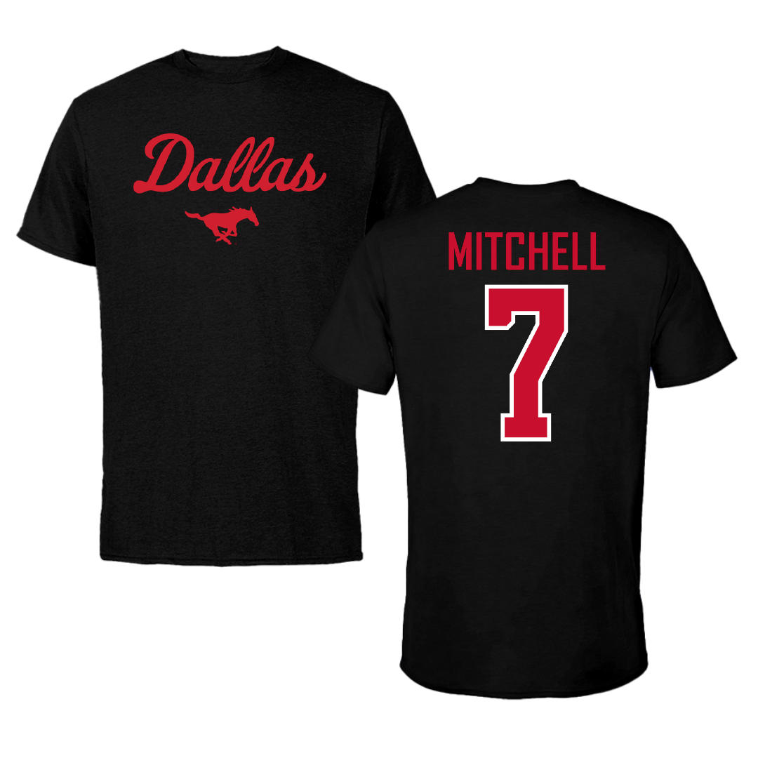 Southern Methodist University Soccer Black Dallas Tee - #7 Jaylinn Mitchell