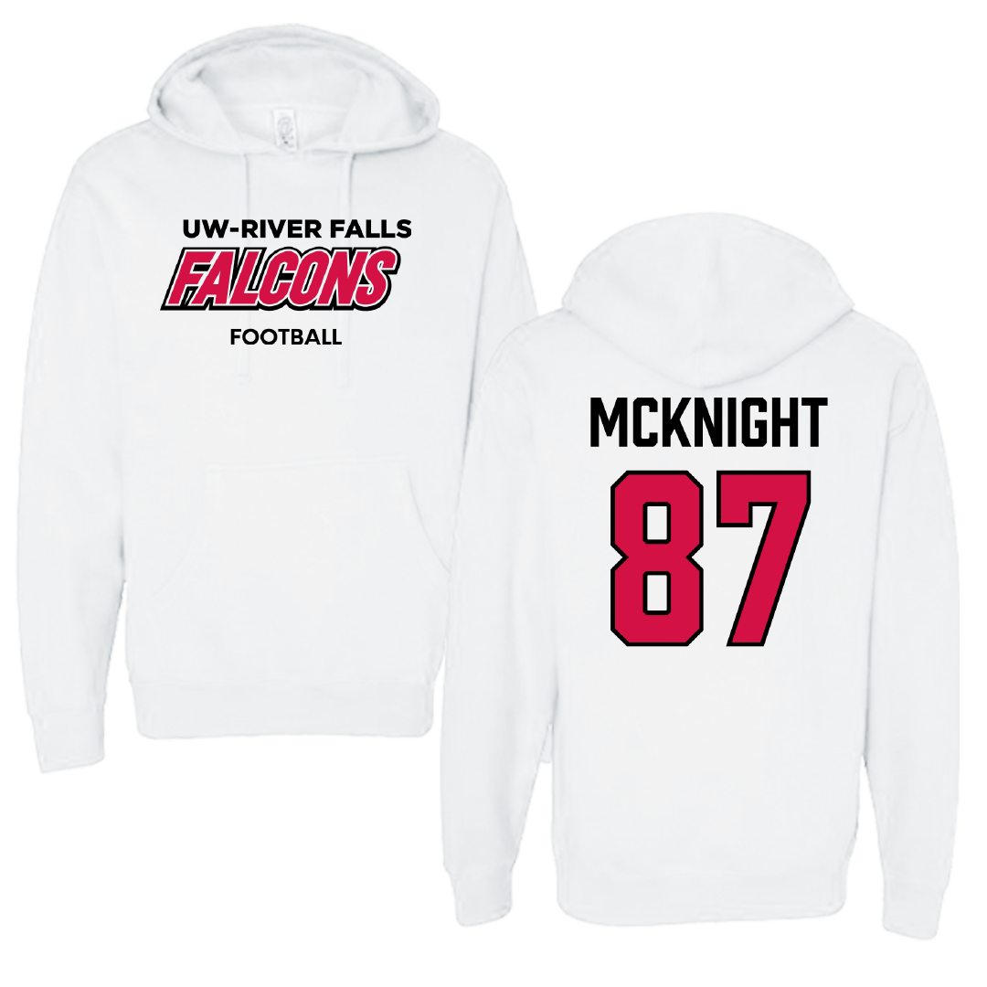 University of Wisconsin-River Falls Football White Falcons Hoodie - #87 Brody McKnight