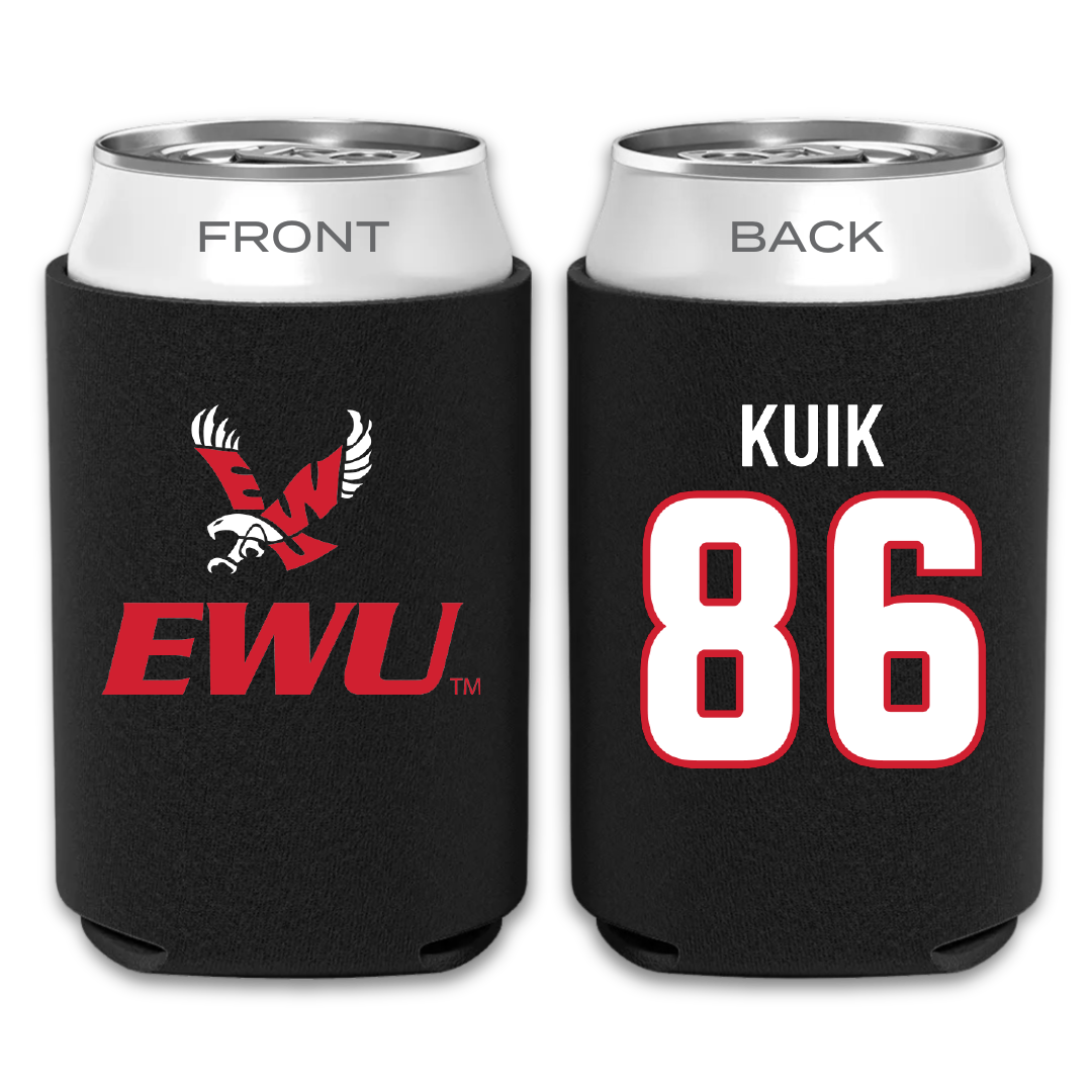 Eastern Washington University Football Black Can Cooler - #86 Braden Kuik