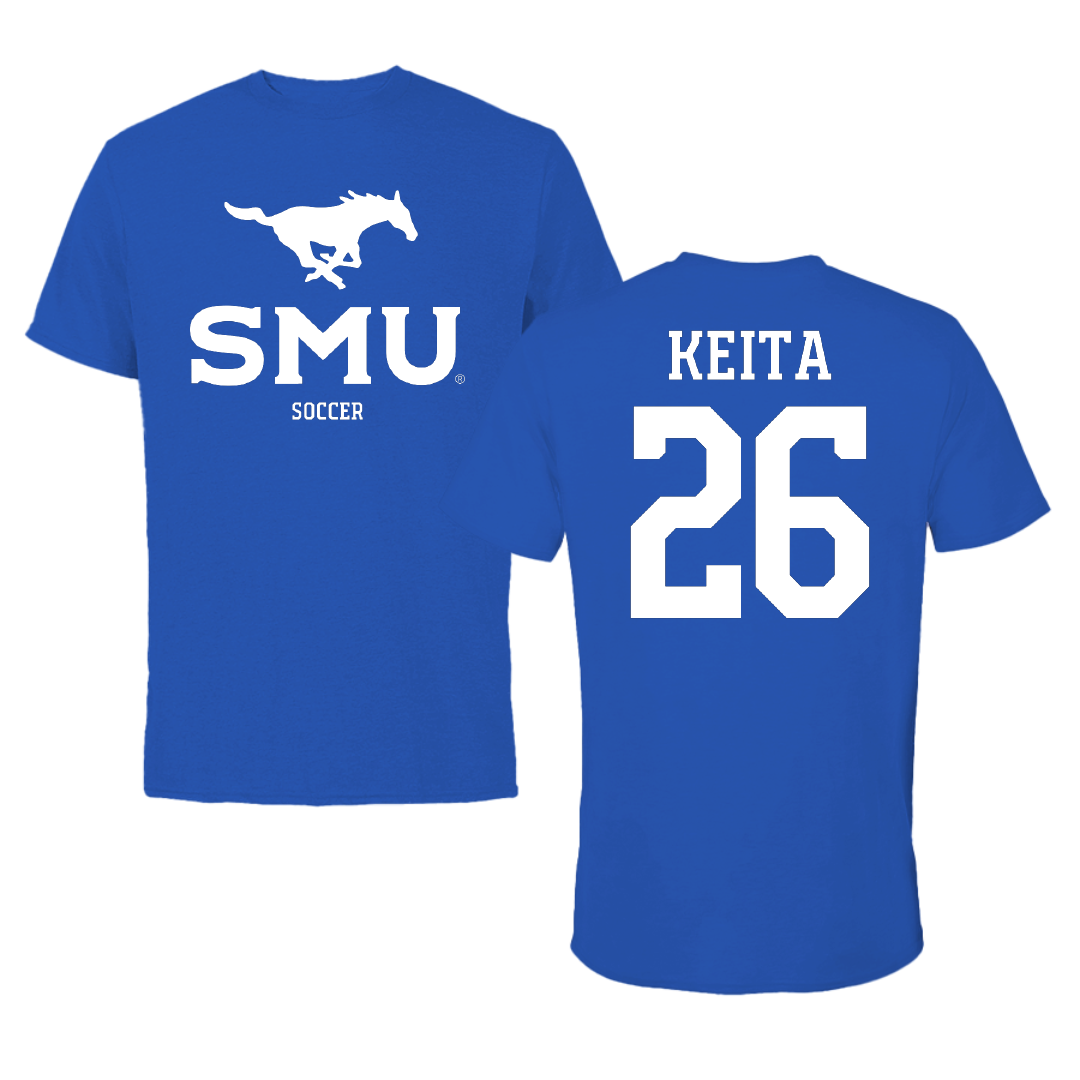 Southern Methodist University Soccer (M) Blue Mascot Performance Tee - #26 Ibrahim Keita