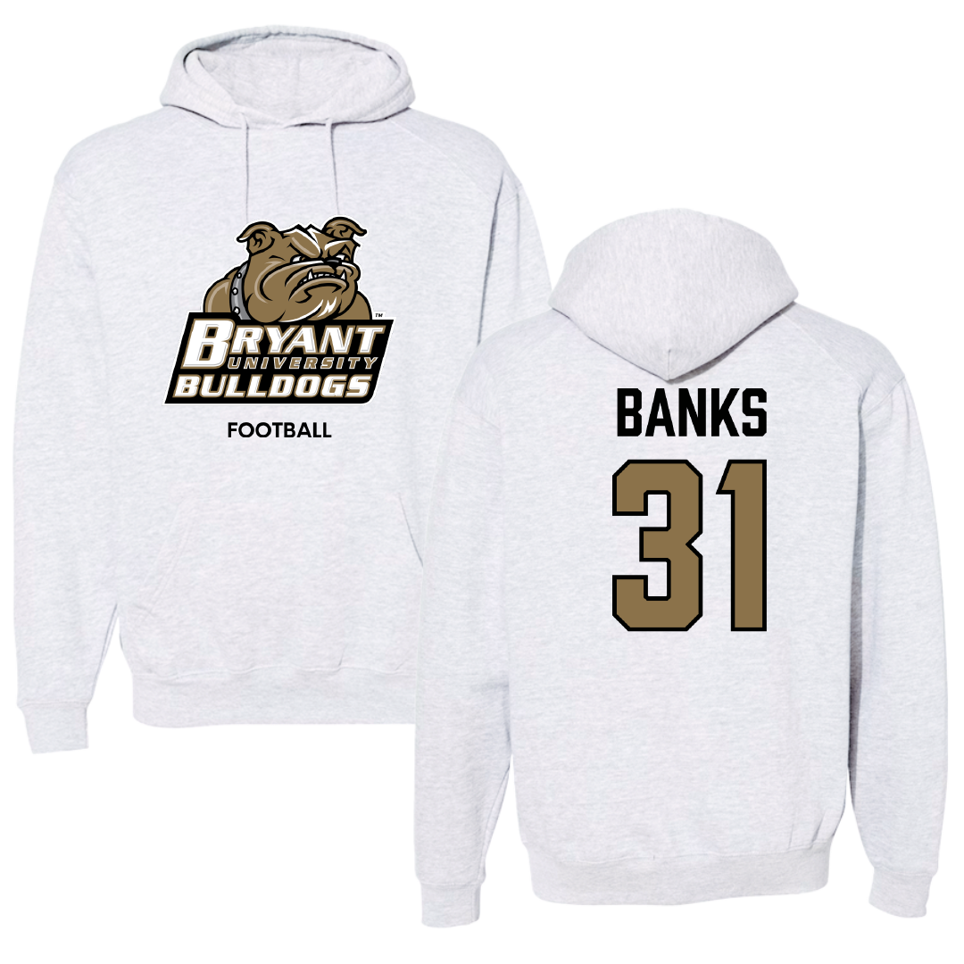 Bryant University Football Light Gray Hoodie - #31 Devon Banks
