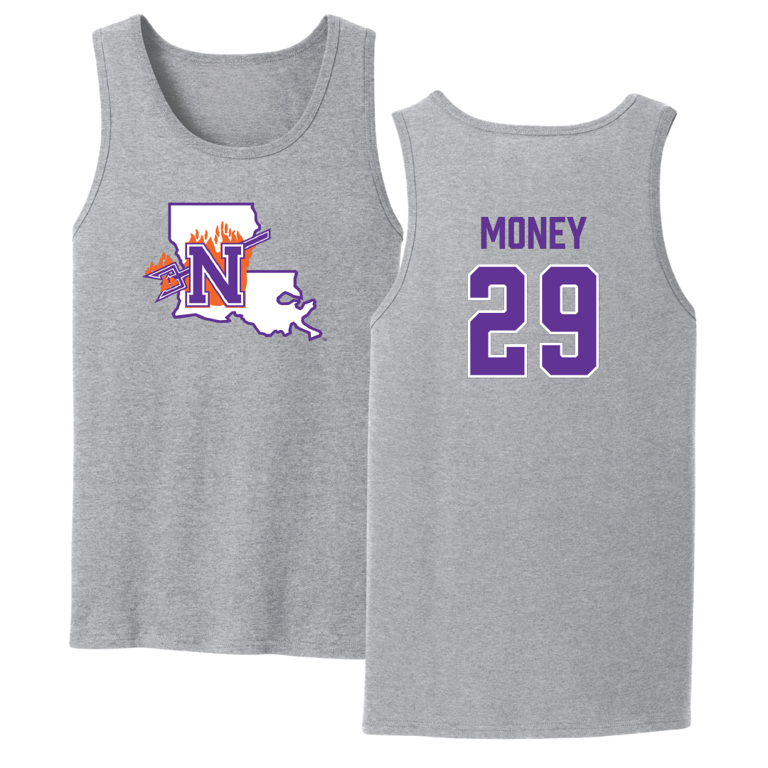 Northwestern State University Football Sport Gray Tank Top - #29 Brett Money