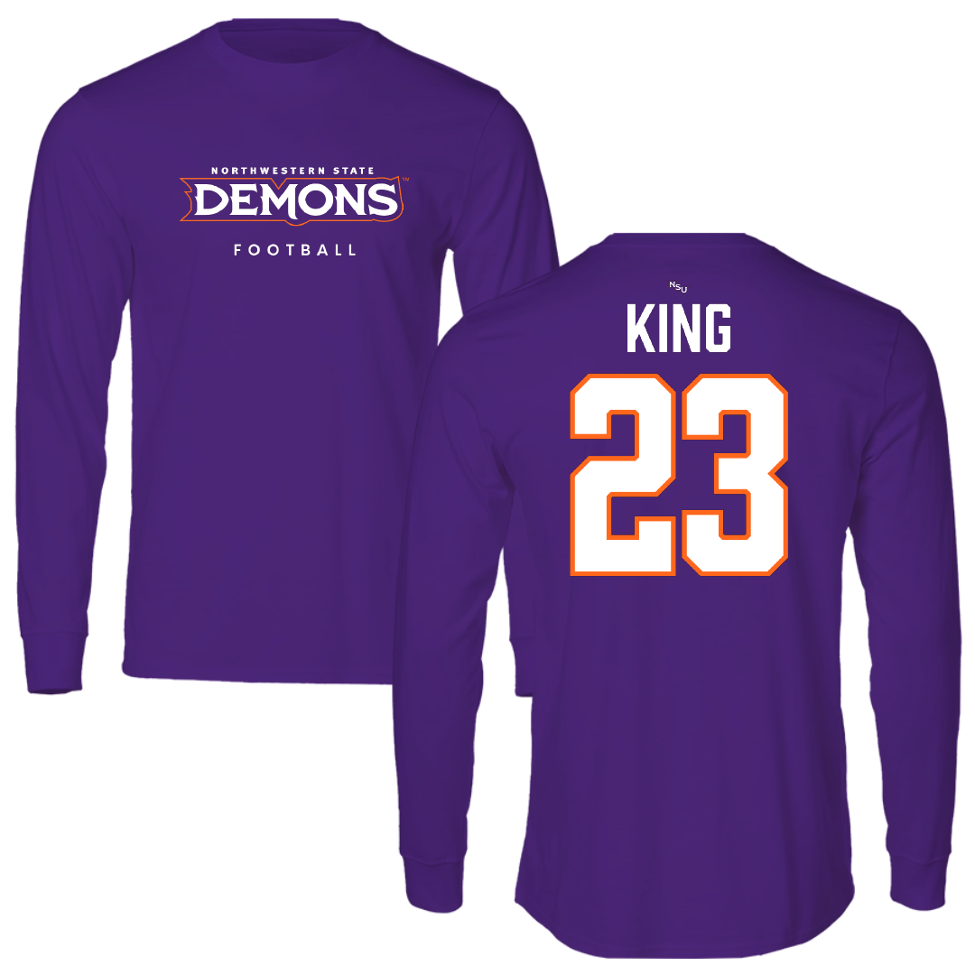 Northwestern State University Football Purple Demons Long Sleeve - #23 Jackson King