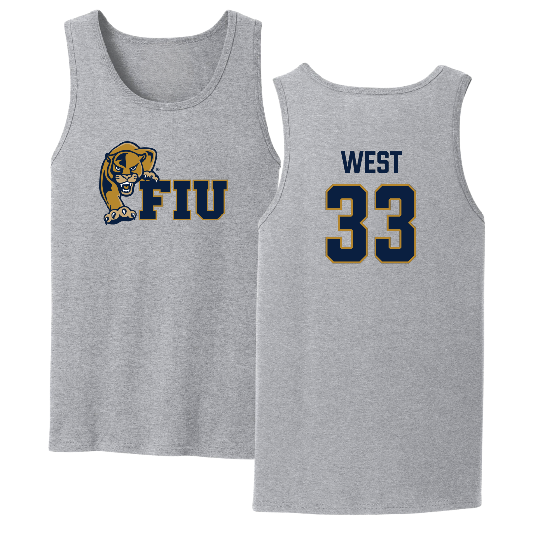 Florida International University Baseball Sport Gray Tank Top - #33 Brylan West