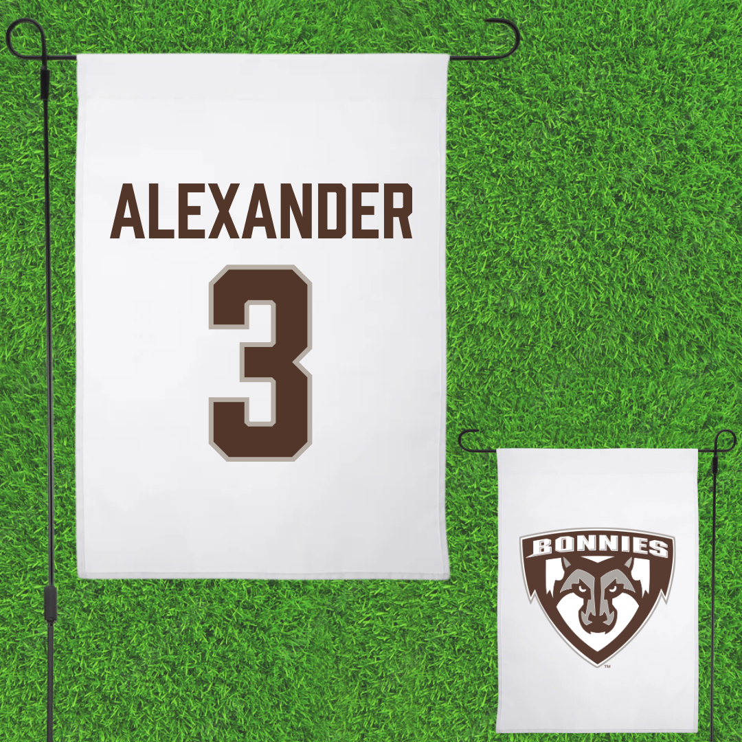St. Bonaventure University Soccer White Garden Flag - #3 Chanel Alexander