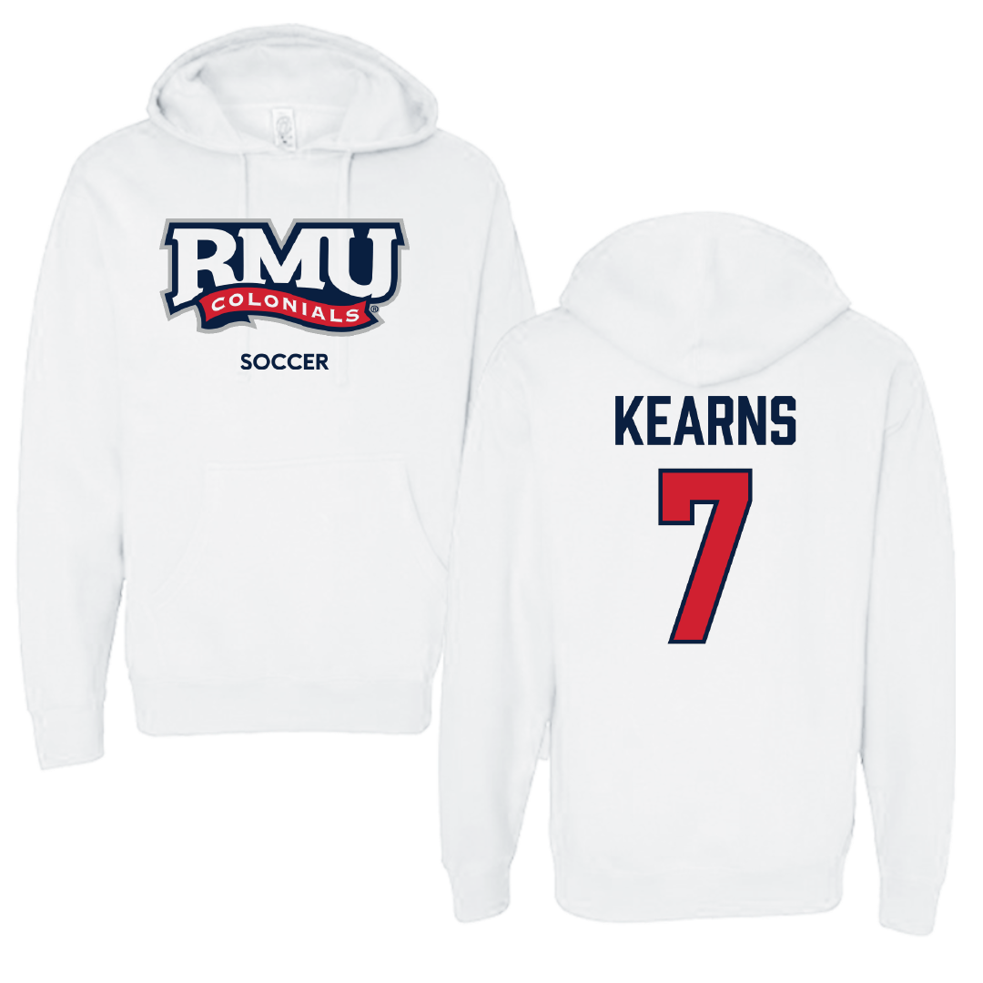 Robert Morris University Soccer (W) White Colonials Hoodie - #7 Malia Kearns