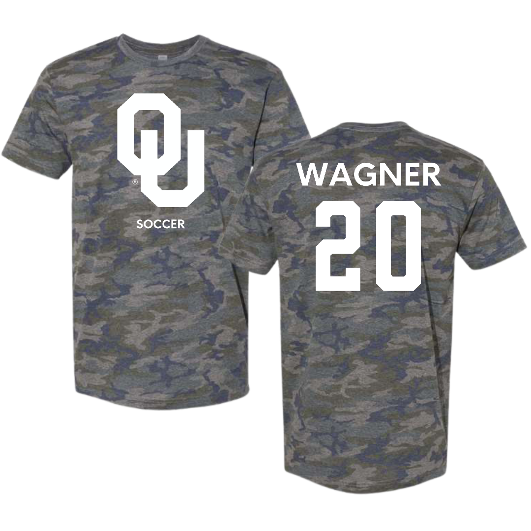 University of Oklahoma Soccer (W) Vintage Camo Tee - #20 Chelsea Wagner