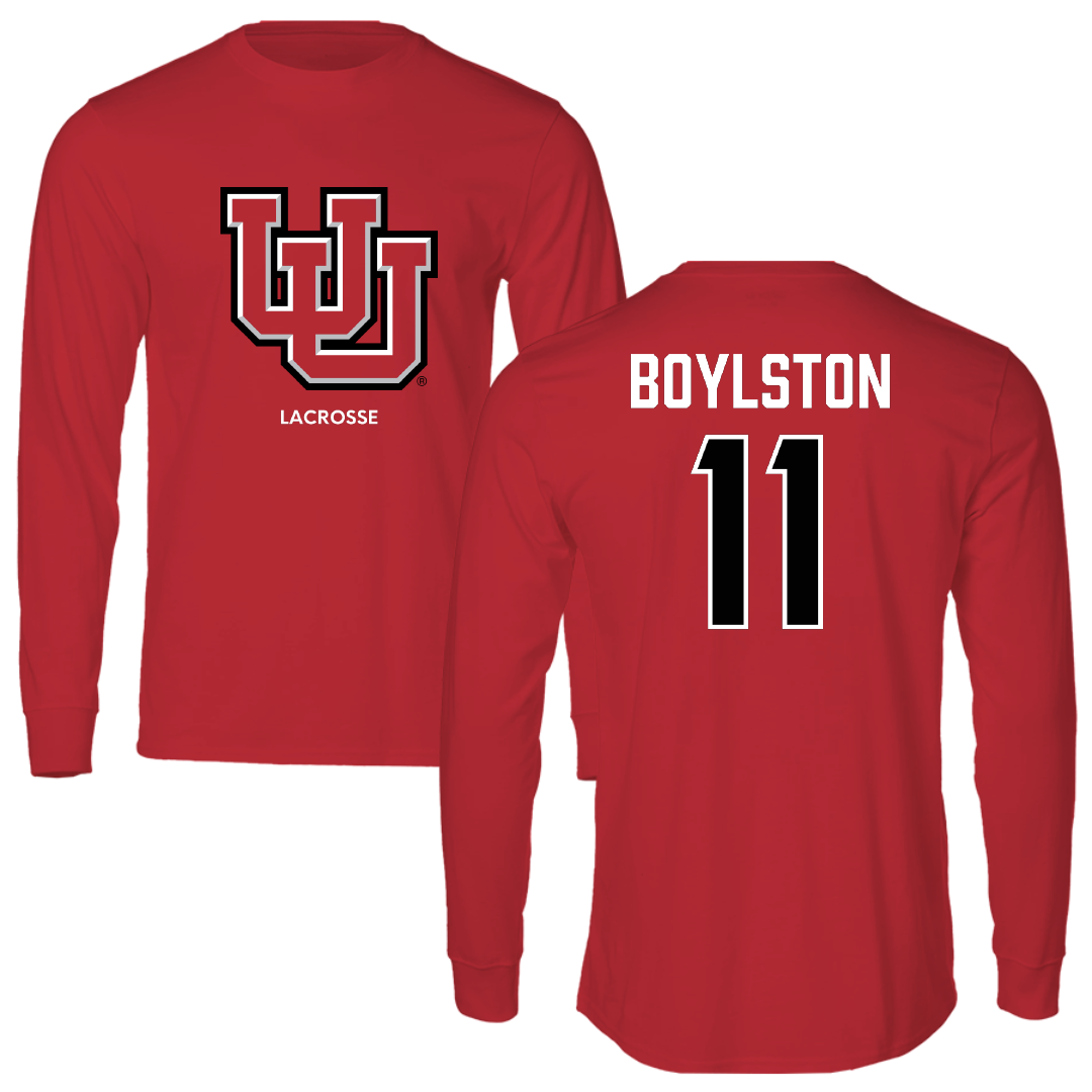University of Utah Lacrosse (M) Red Block Long Sleeve - #11 Joey Boylston