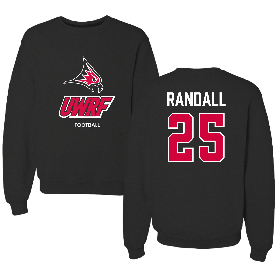 University of Wisconsin-River Falls Football Black Crewneck - #25 Isaiah Randall
