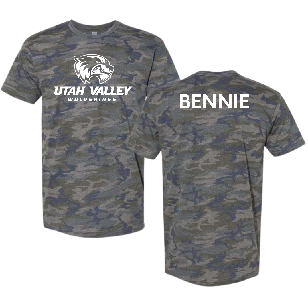 Utah Valley University Wrestling (M) Vintage Camo Tee - Kael Bennie