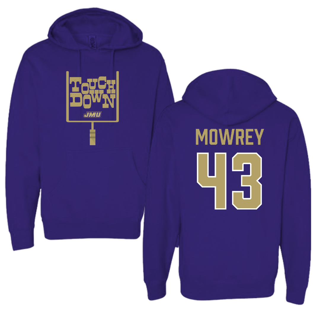James Madison University Football Purple Touchdown Hoodie - #43 Jack Mowrey