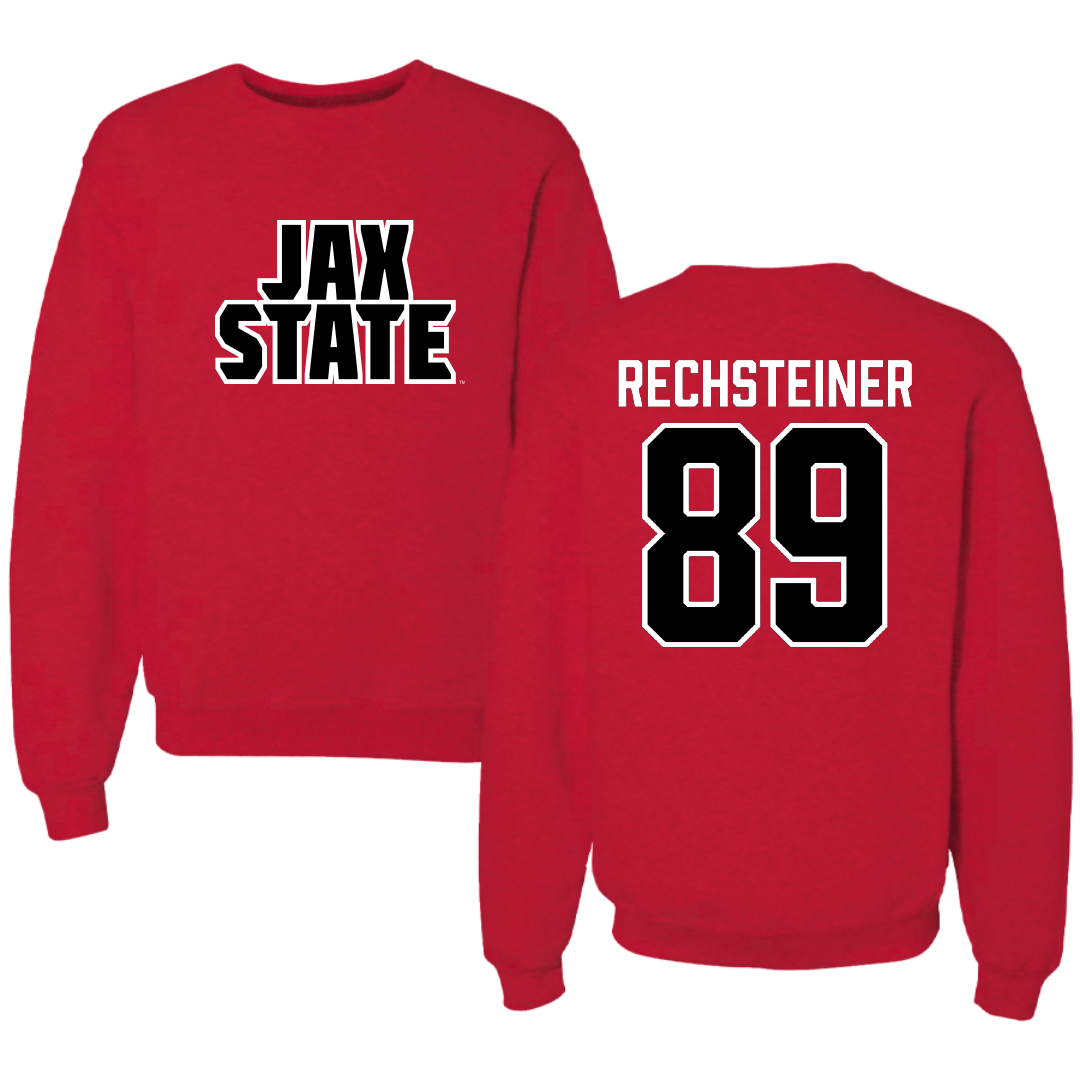 Jacksonville State University Football Red Crewneck - #89 Brock Rechsteiner