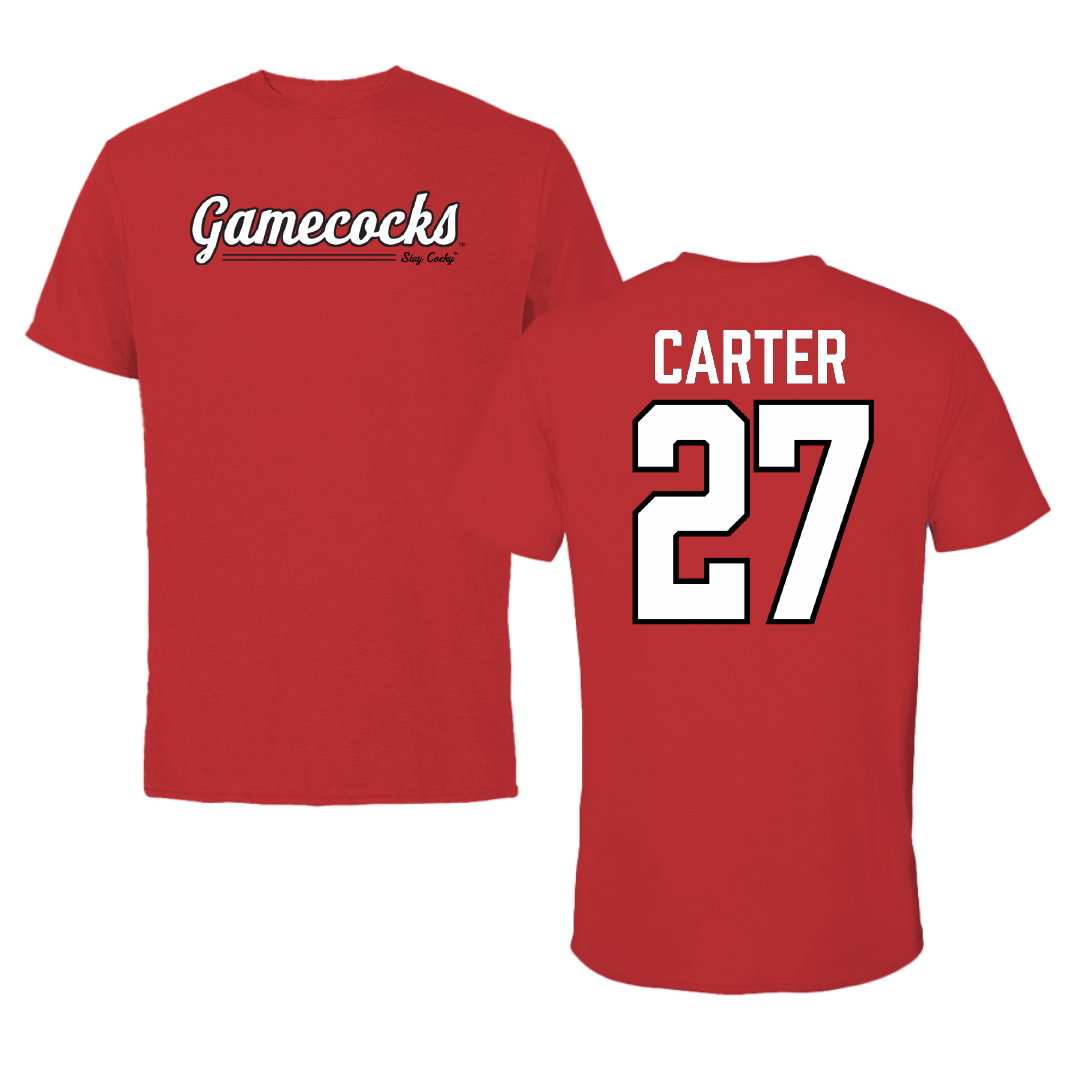 Jacksonville State University Softball Red General Performance Tee - #27 Kat Carter