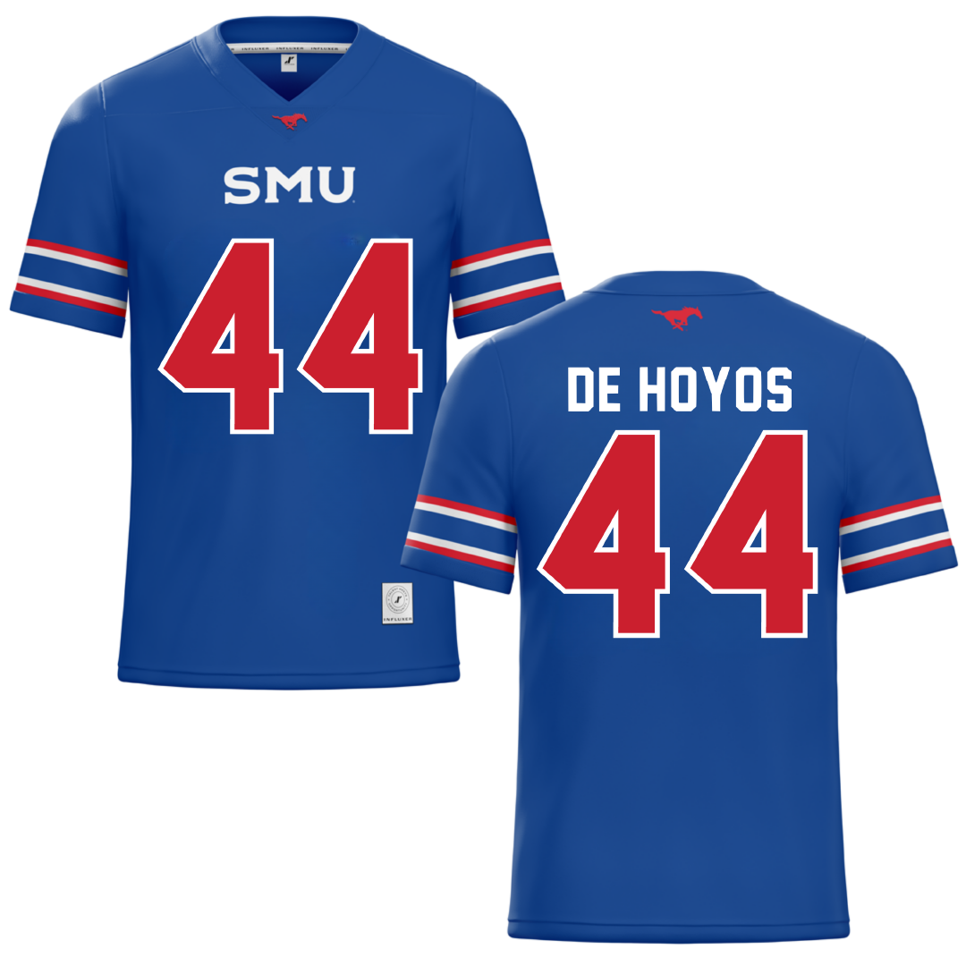 Southern Methodist University Blue Football Jersey - #44 Michael De Hoyos