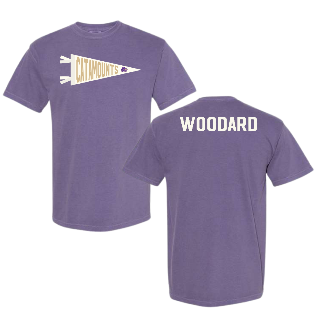 Western Carolina University TF and XC Purple Pennant Comfort Colors Tee - Sky Woodard
