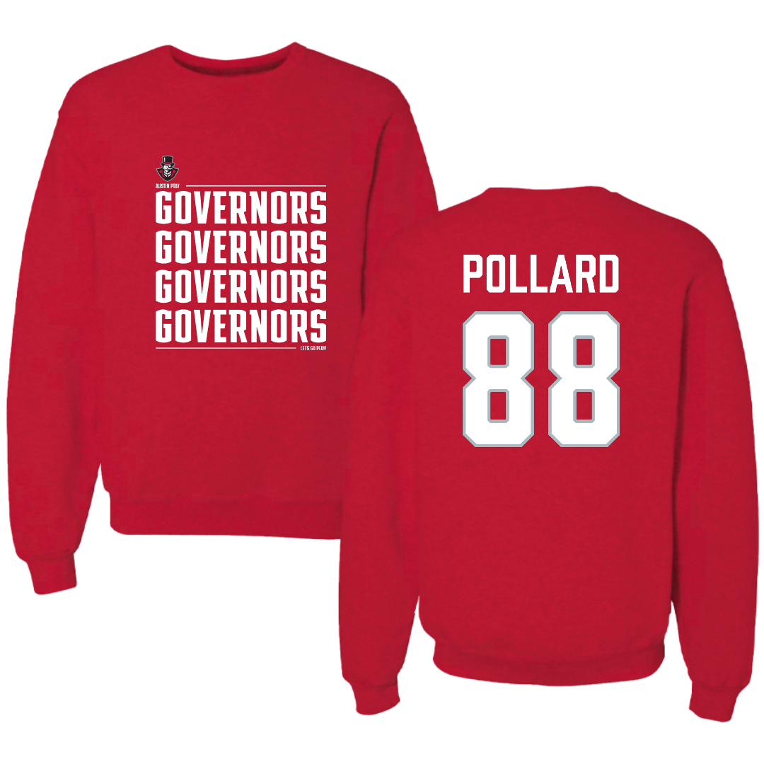 Austin Peay State University Baseball Red General Crewneck - #88 Davin Pollard