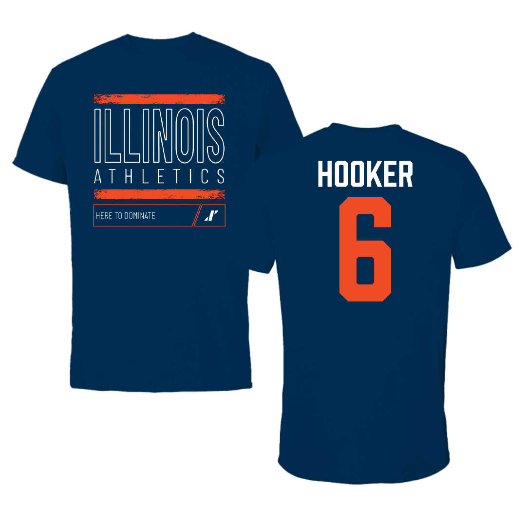 University of Illinois Softball Navy Dominate Performance Tee - #6 Juliana Hooker