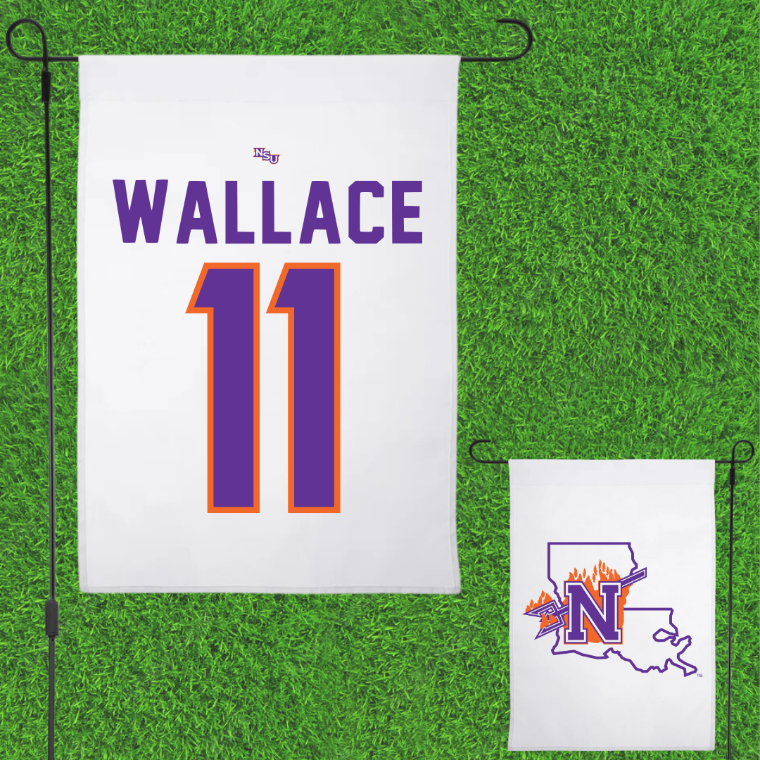 Northwestern State University Football White Garden Flag - #11 Dane Wallace