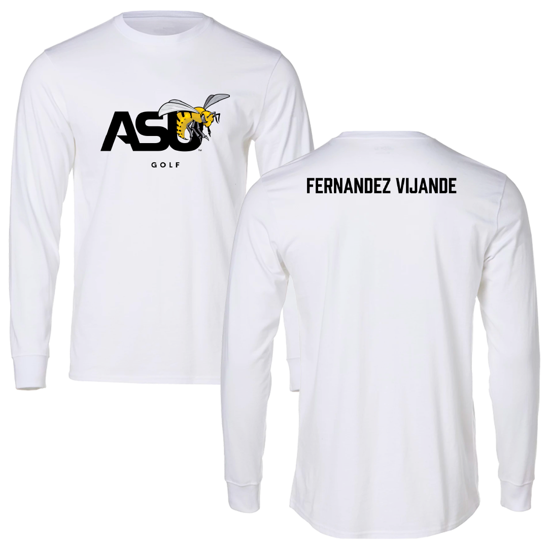 Alabama State University Golf White Performance Long Sleeve - Yaiza Fernandez Vijande