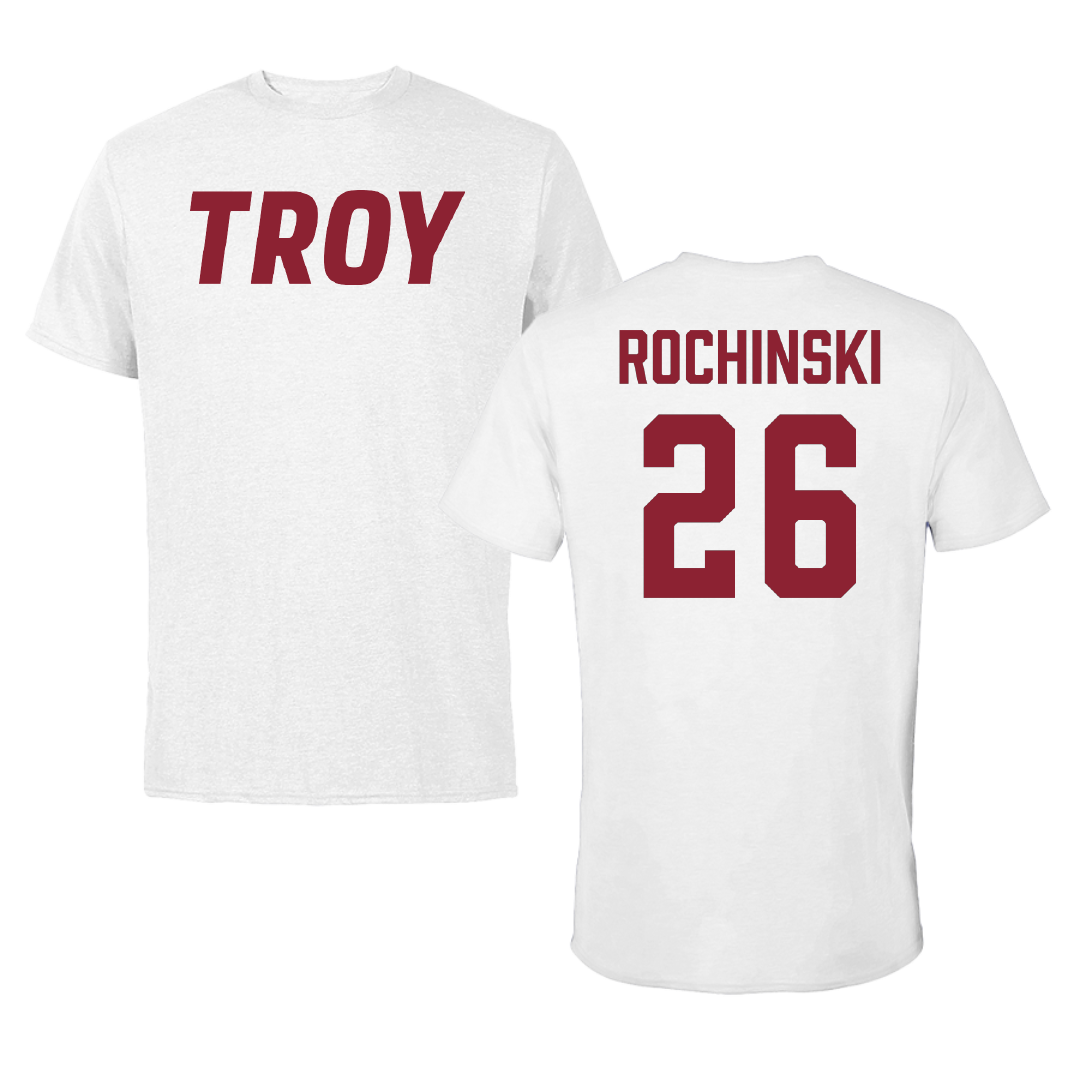 Troy University Softball White Tee - #26 Kalee Rochinski