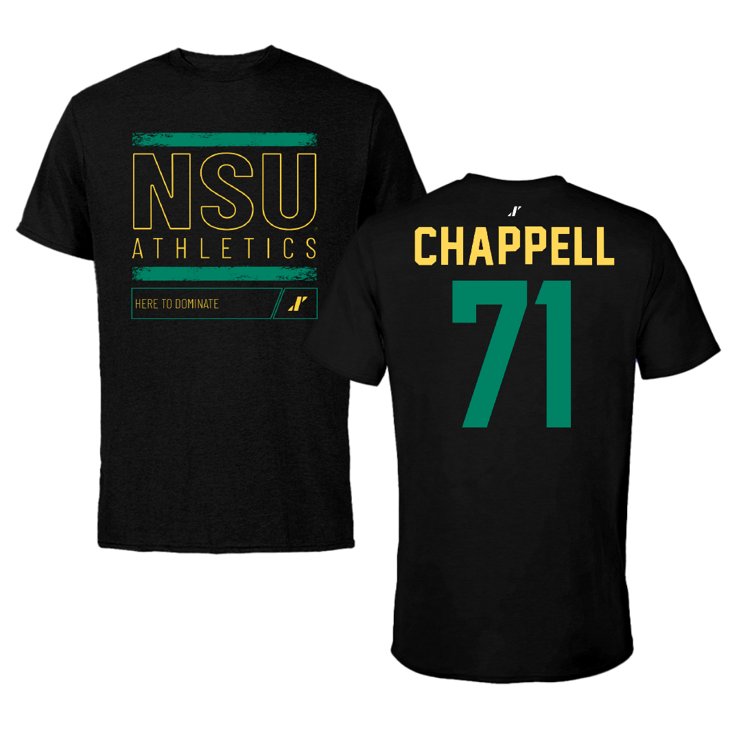 Norfolk State University Football Black Dominate Performance Tee - #71 Jayden Chappell