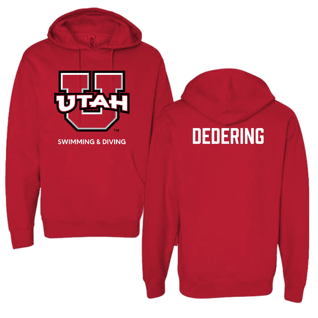 University of Utah Swimming & Diving Red Utes Hoodie - Matthew Dedering