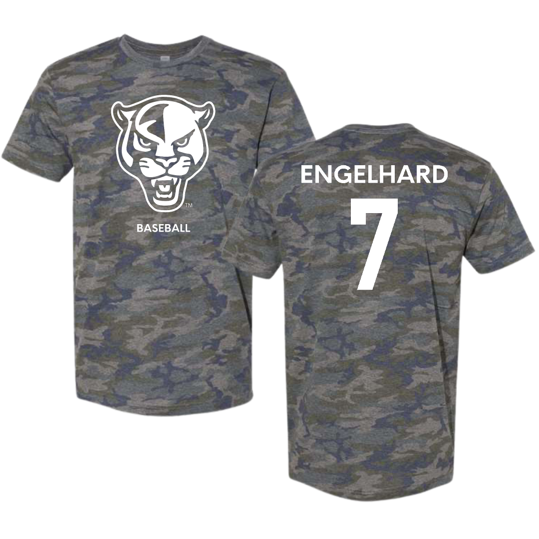 Florida International University Baseball Vintage Camo Tee - #7 Chase Engelhard