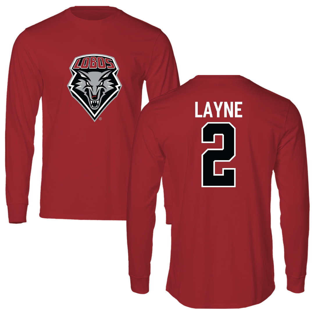 University of New Mexico Football Canvas Red Long Sleeve - #2 Jack Layne