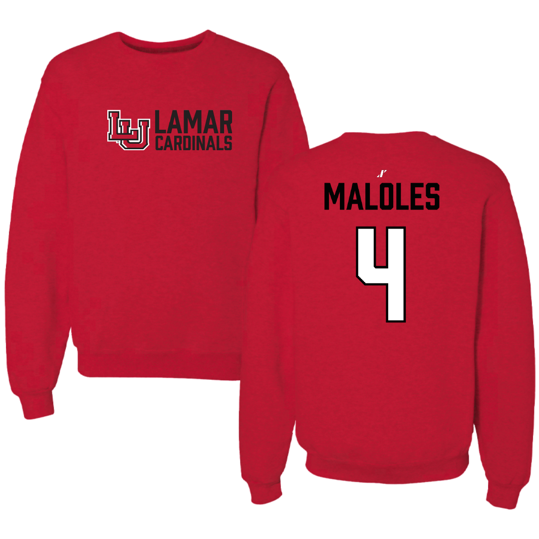 Lamar University Football Red General Crewneck - #4 Royce Maloles